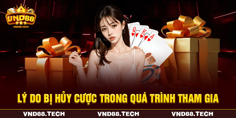 Lý do bị hủy cược trong quá trình tham gia Lý do bị hủy cược trong quá trình tham gia